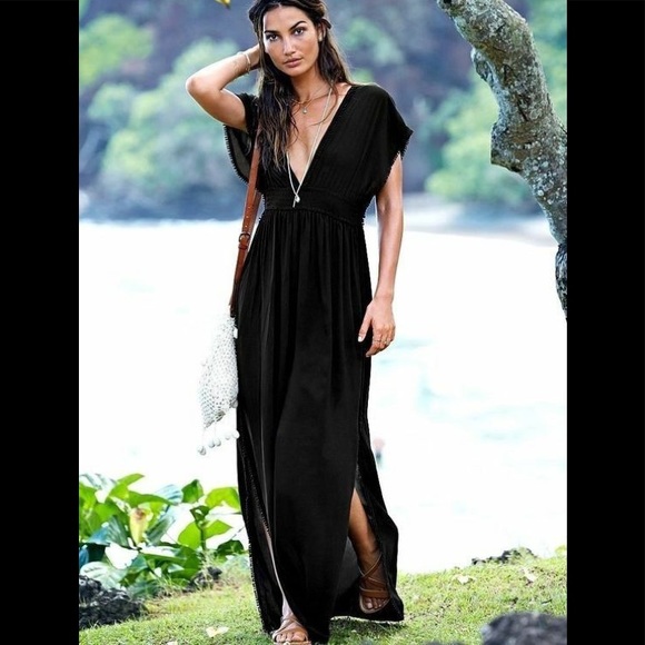 🤍 VICTORIA’S SECRET Boho Paisley CoverUp Caftan Maxi - Picture 6 of 8